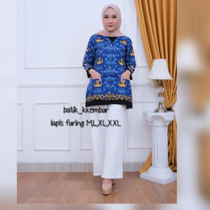 Harga Bersahabat.. SERAGAM KORPRI TERBARU 2022 KEMEJA PRIA WANITA LAPIS FURING/NON PURING KATUN SRIT