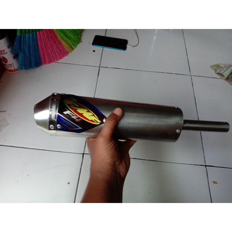 Slincer knalpot 2 tak fmf ts 125 rx king ninja trail udang stainlees slincer