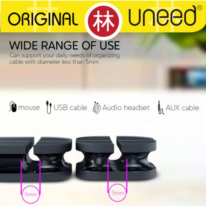 Uneed UCO202 Cable Clip Organizer Kabel Klip 3pcs