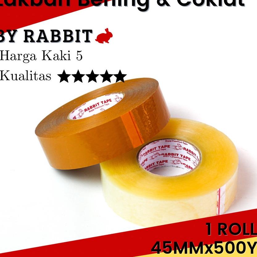 

Trendy Lakban Solasi Rabbit 500 yard 500Yard 300m Besar Tebal Coklat Bening