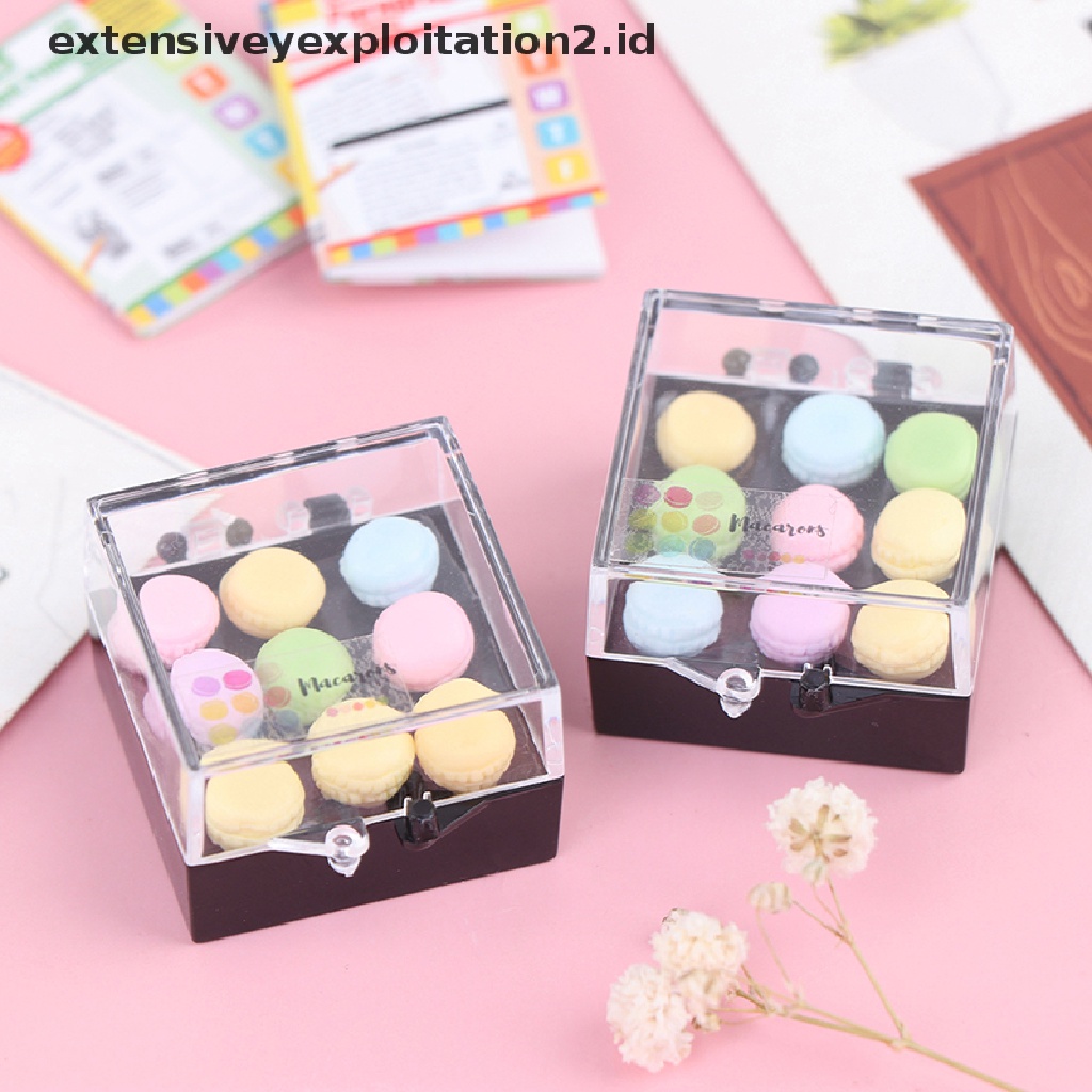 1 Set Miniatur Macaron Tea Snacks Skala 1: 12 Untuk Dekorasi Dapur Rumah Boneka