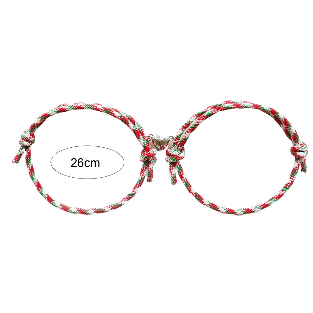 Hu Hu Hu Hu Hu Alat Bantu Pasang Kacamata♡ 1 Pasang Gelang Rantai Magnetik Adjustable Desain Santa Claus Untuk Hadiah Ulang Tahun