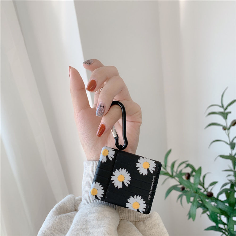 【TERSEDIA &amp; COD】Casing Silikon Gaya Korea Motif Bunga Daisy Untuk Simpan Earphone Wireless Bluetooth Apple Airpods 12