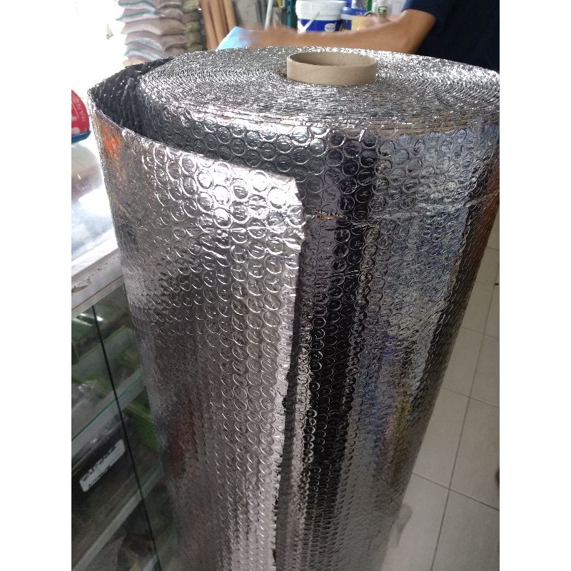 Insulasi Alumunium Foil Bubble / Peredam Panas Atap / Bubble Wrap Silver (Harga Jual Per Meter)