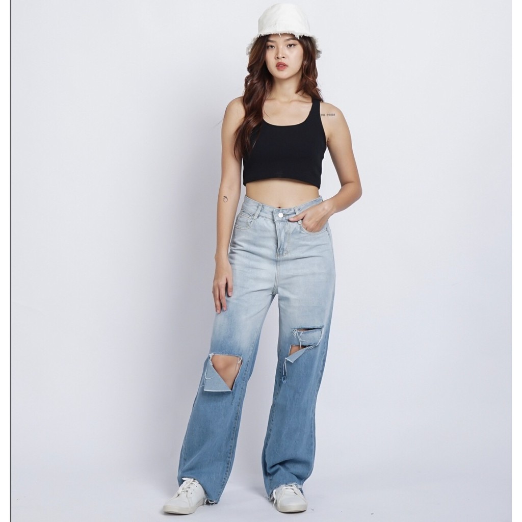 AVANCEID (S-XL) CELANA JEANS PANJANG HIGH WAIST BAGGY JEANS KULOT 1314