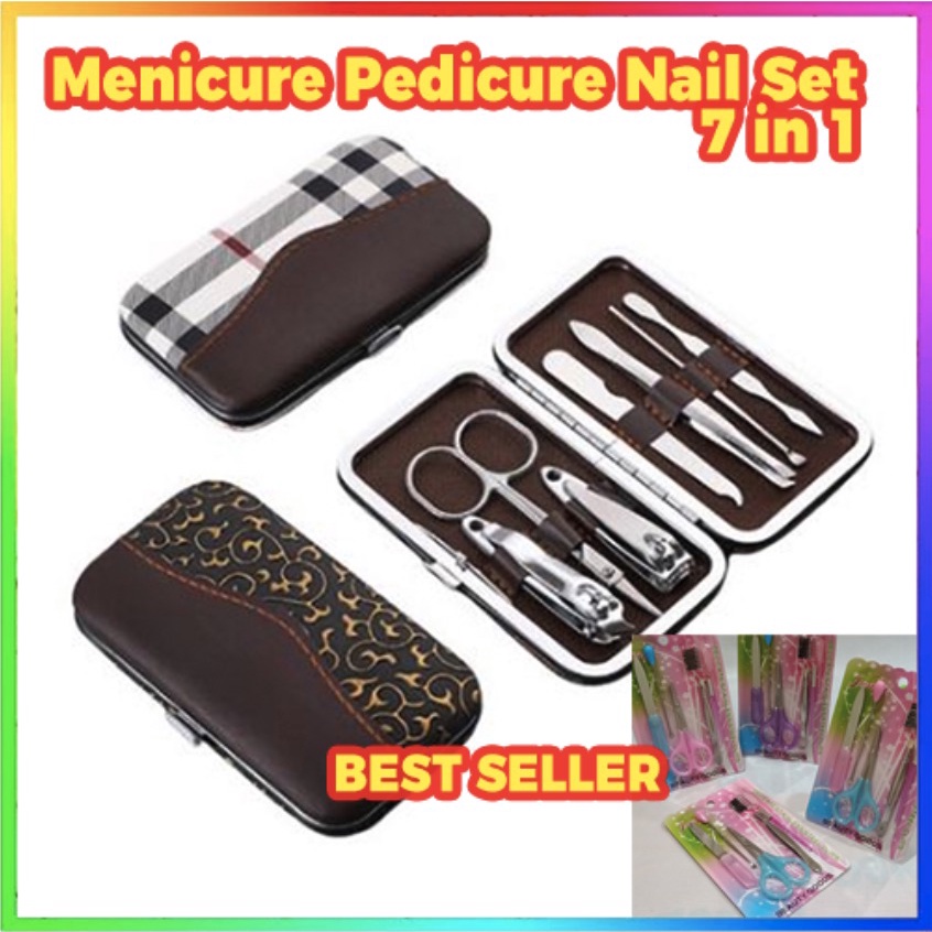 MANICURE PEDICURE. NAIL ART SET PERAWATAN KUKU DAN KULIT 7 Pcs GUNTING KUKU SET