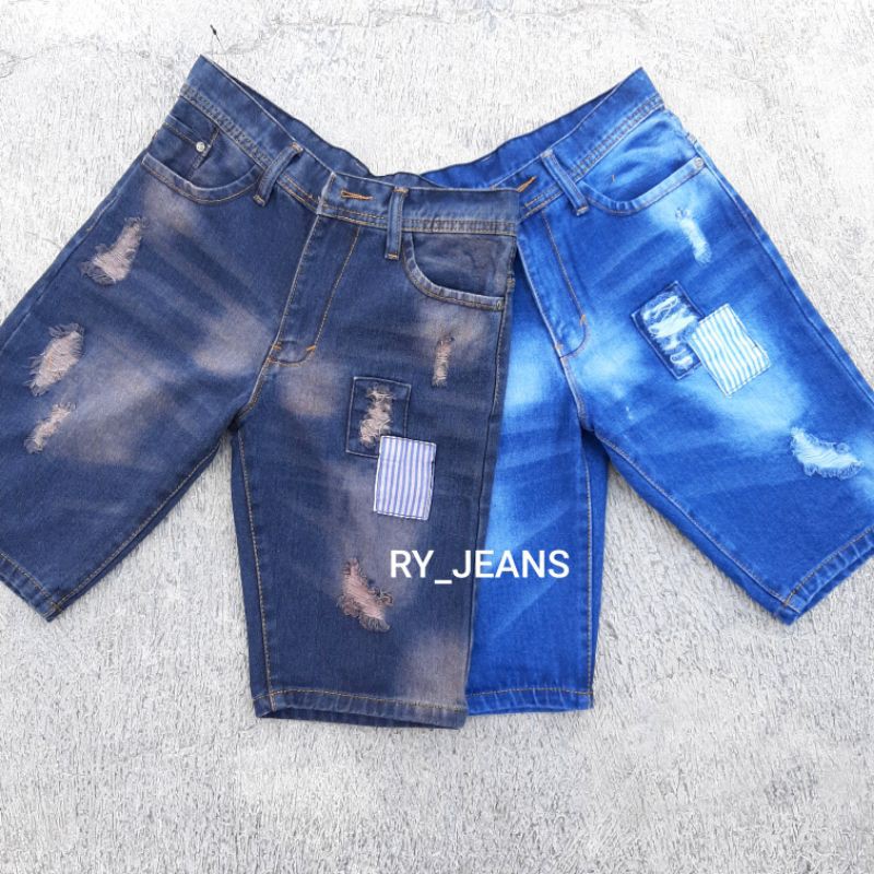 CELANA JEANS SOBEK PRIA JEANS PENDEK SOBEK TIDAK TEMBUS