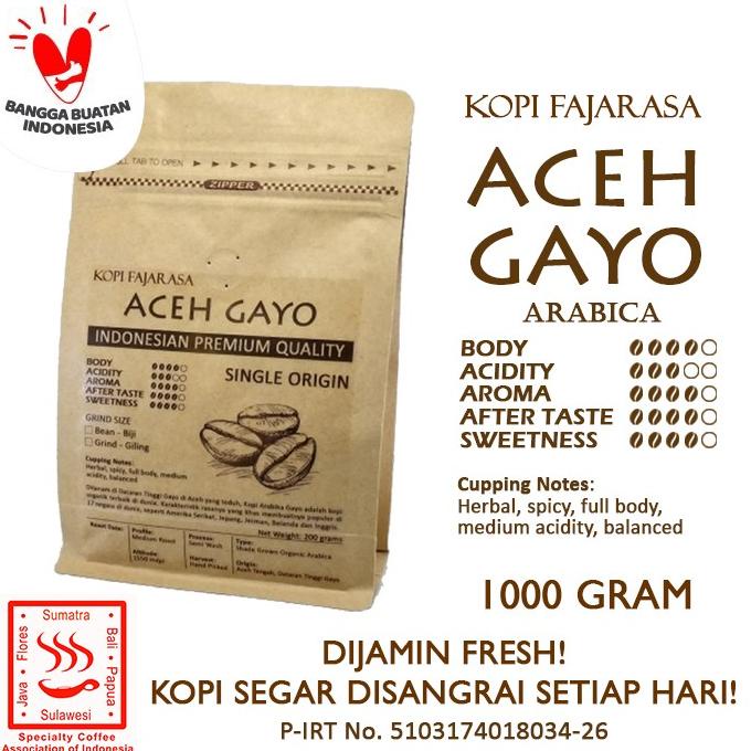 

Kopi Fajarasa Aceh Gayo Biji Kopi Arabica 1 kg