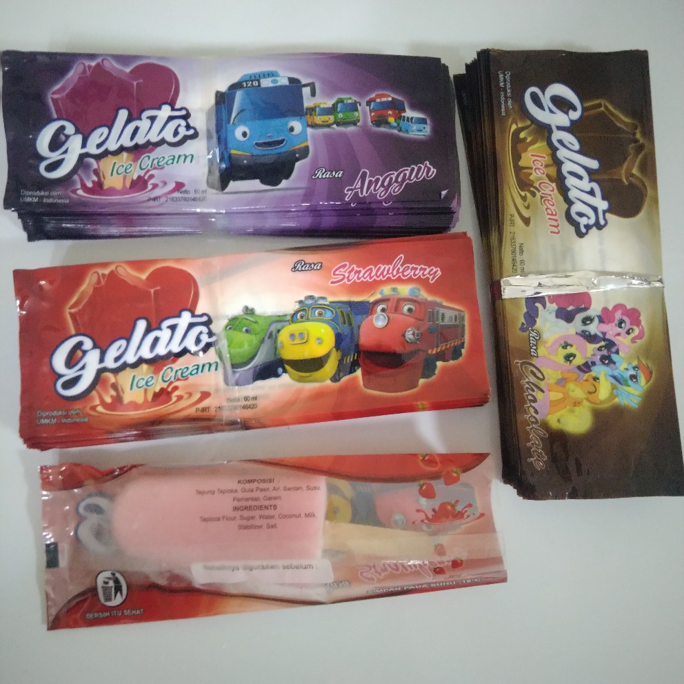 [bisa Cod] Gelato / Kemasan Ice Cream / Kemasan Plastik Ice Cream / Kemasan Es Krim/ Bungkus Es Krim