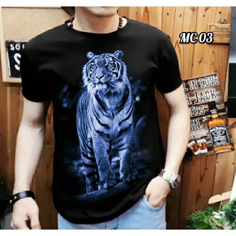 KAOS TSHIRT TIGER WHITE / MACAN PUTIH DISTRO /BAJU ANIMAL PREMIUM