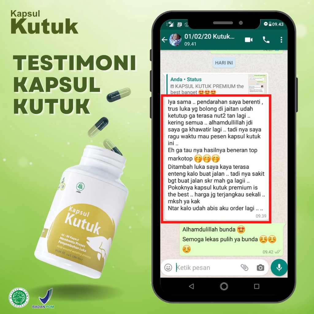 Promo KAPSUL KUTUK Ekstrak Albumin Ikan Gabus Original / Pengering Luka Diabetes &amp; Operasi Bekas Luka Cepat Kering / Pelancar Asi Booster