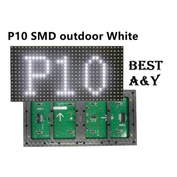 LED Display P10 SMD Running Text Full Outdoor White Putih 32x16