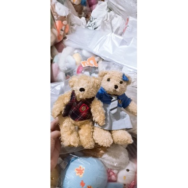 boneka sepasang beruang baju sekolah impor