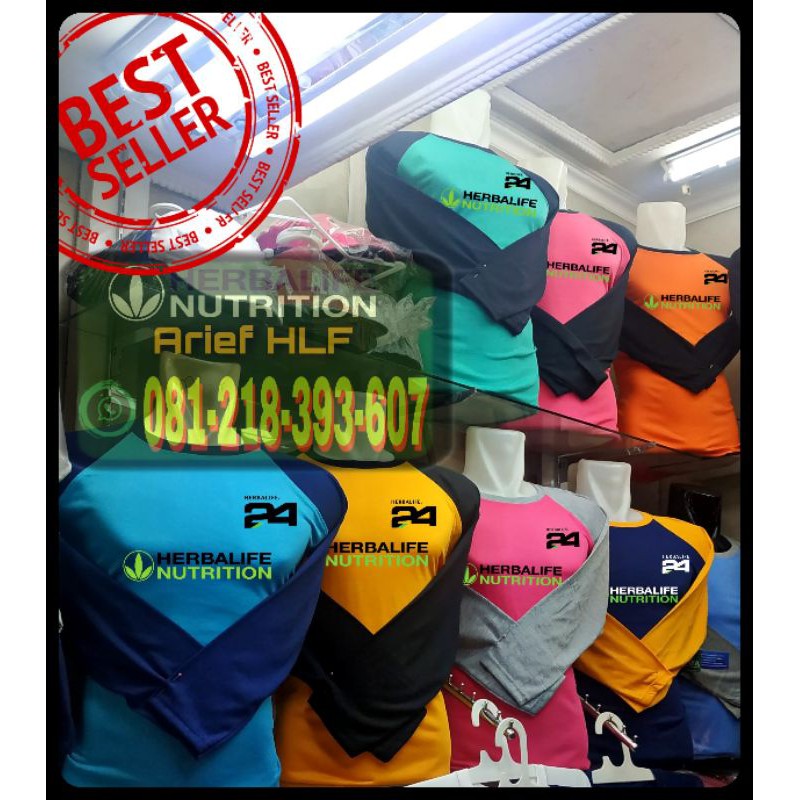 GRATIS TAMBAH NAMA CLUB RAGLAN HERBALIFE MULTICOLOUR KAOS HERBALIFE WANITA PRIA