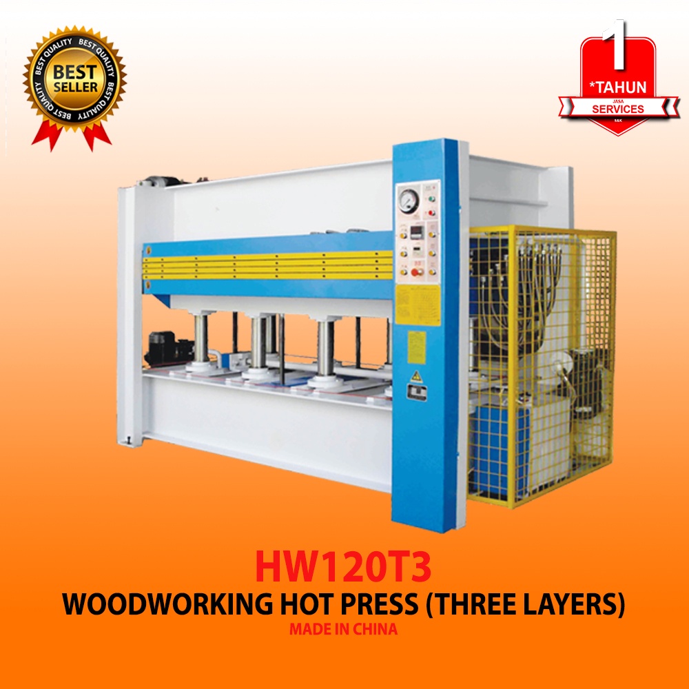 Press Kayu 120 Ton Hot Press Three Layers Machine HW120T3