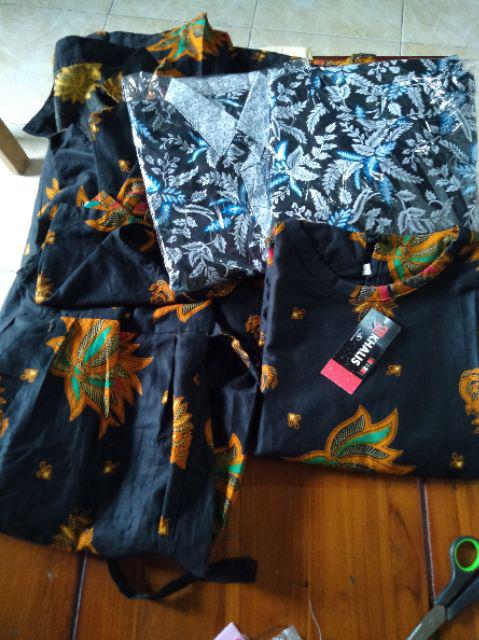 Batik Couple Gamis Kemeja Motif Kubis Hitam Baju Seragam Alkhalis