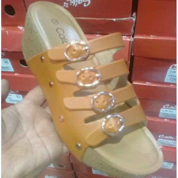 Calbi sandal wanita sandal wedges 100% ori