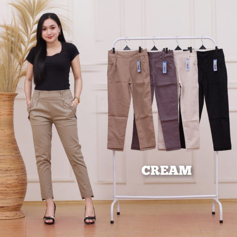 BAGYPANTS KANCING 2// CELANA KERJA WANITA KEKINIAN// CELANA WANITA KANTOR M L XL XXL XXXL