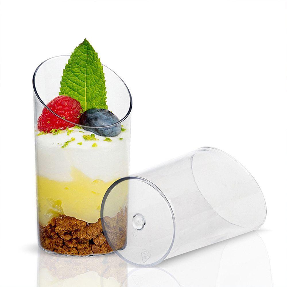 Chookyy 10 /20Pcs Dessert Cup DIY Wadah Trapesium Transparan Mousses