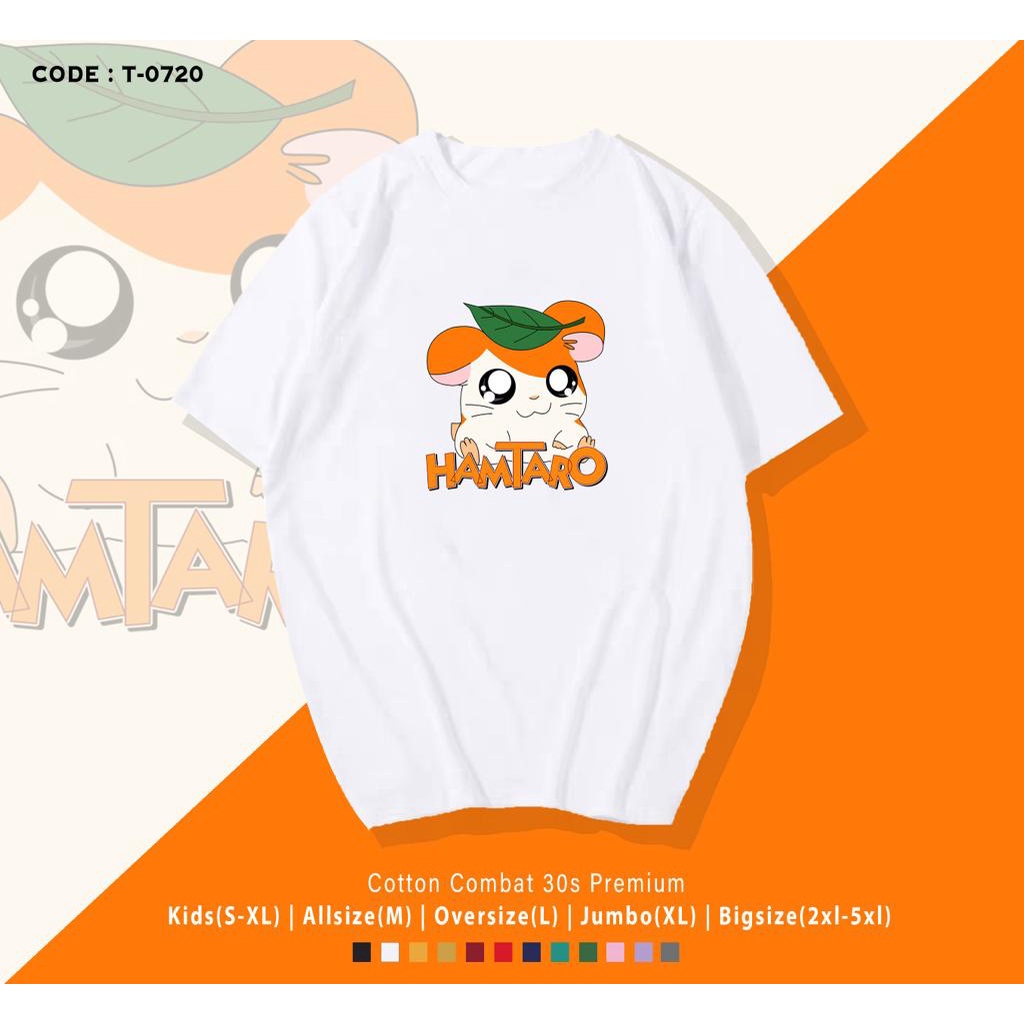 KAOS ANIME HAMTARO / T SHIRT WANITA / UK M - XL / KAOS LENGAN PENDEK / KAOS OVER SIZE / KAOS SANTAI