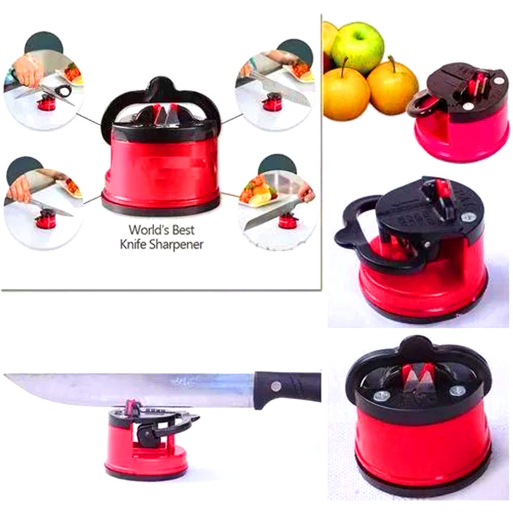 Asahan Pisau Dapur Praktis Suction Pad Knife Sharpener Alat Pengasah Pisau, Gunting