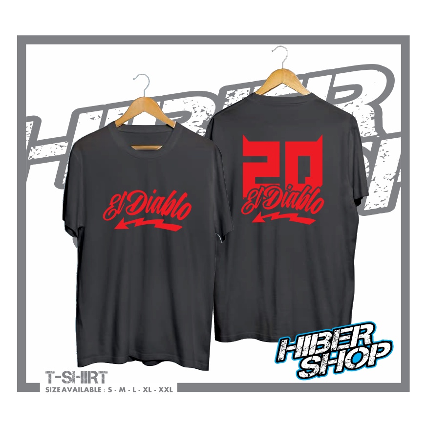 KAOS BAJU DISTRO FABIO QUARTARARO LOGO EL DIABLO 20 KAOS PEMBALAP MOTOGP MOTO GP MURAH KEREN - HIBER