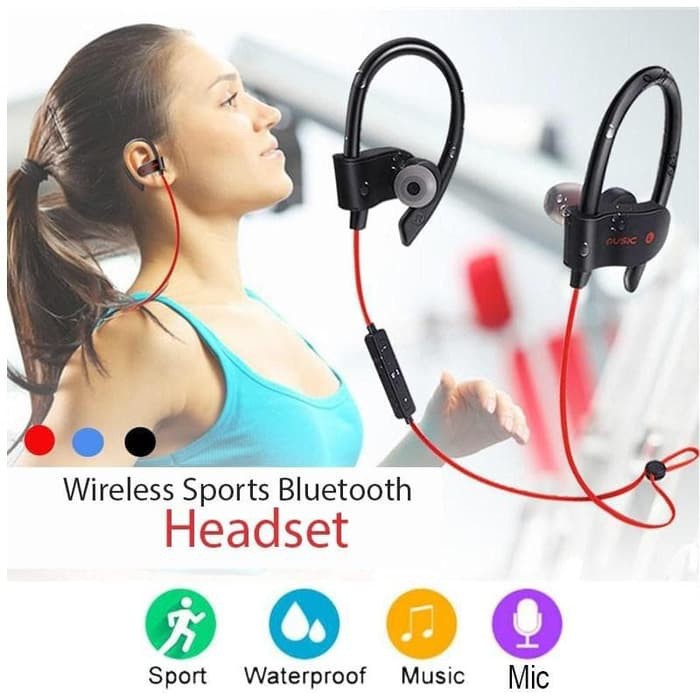 Headset Wireless Earphone Bluetooth Handsfree Sport Tanpa Kabel Cocok Samsung Oppo Xiaomi Vivo dll