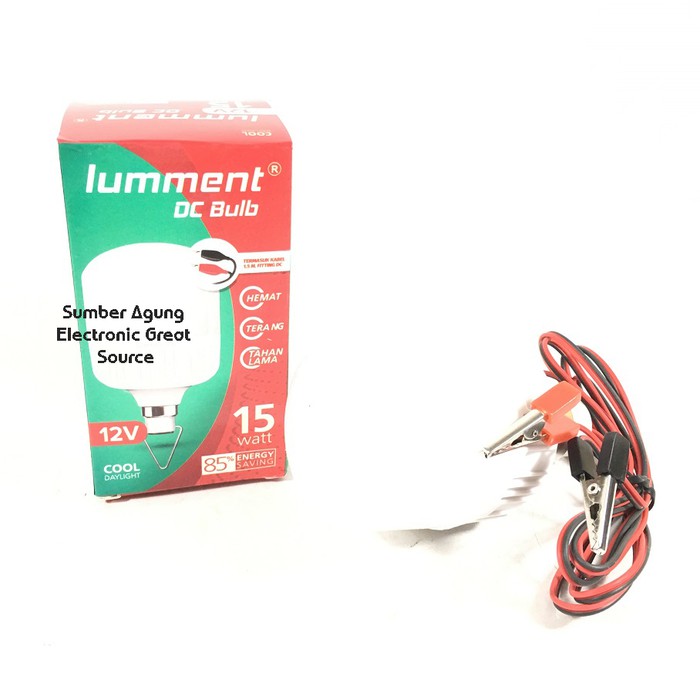 Lampu Aki Tabung 12V DC Bulb Lumment 15W 15 Watt Terang Hemat Listrik