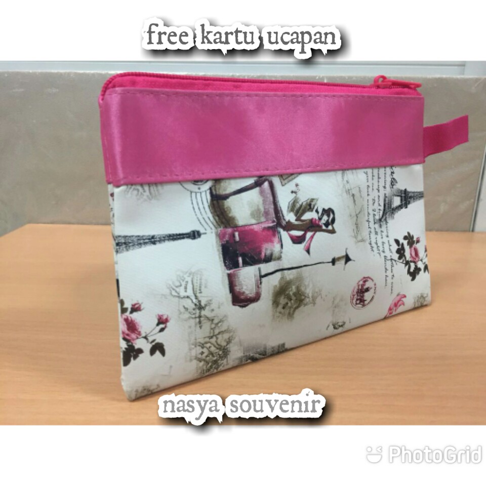 Souvenir Dompet Paris Besar Kemas Mika Motif