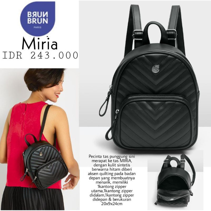 Brunbrun Paris Tas Punggung Wanita Miria Black