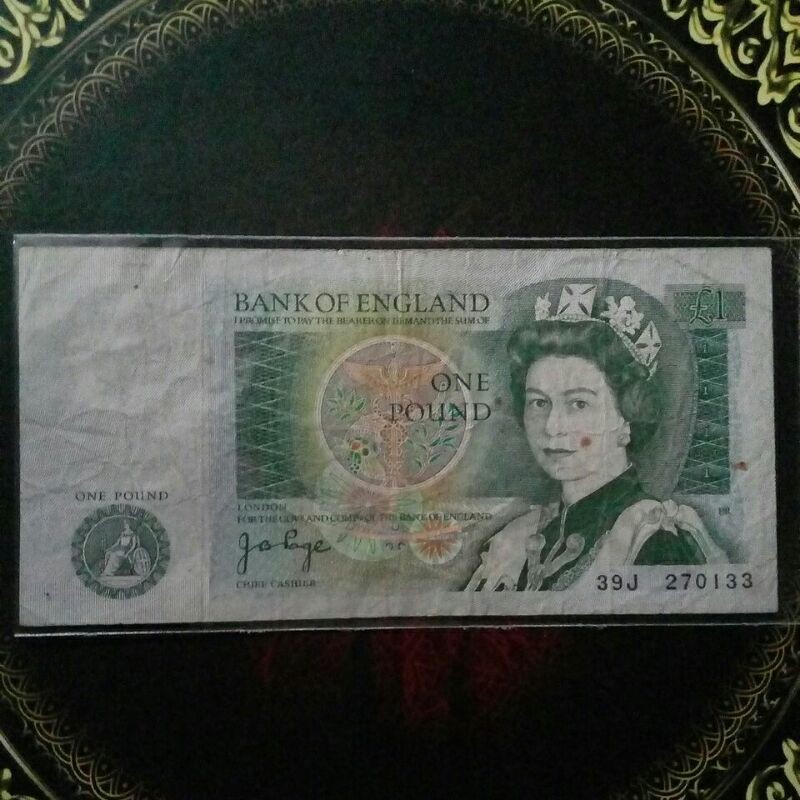 uang 1 pound england vf