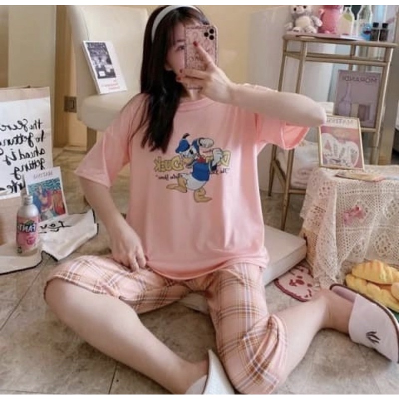 BAJU TIDUR OVERSIZE KAOS OBLONG IMPORT SETELAN CELANA 7/8 KARET NEW ARRIVAL CELANA SELUTUT BEST SELLER