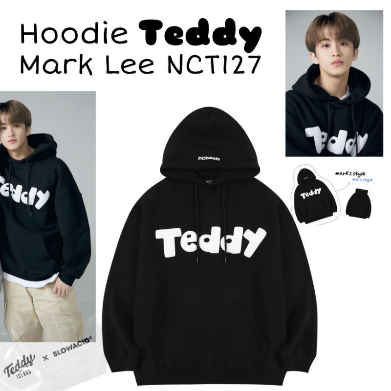 S - XXXXXL(6XL) Hoodie TEDDY NCT127 Mark Lee Slow4cid BIGSIZE OVERSIZE Pria Wanita 5XL 4XL 3XL Hitam