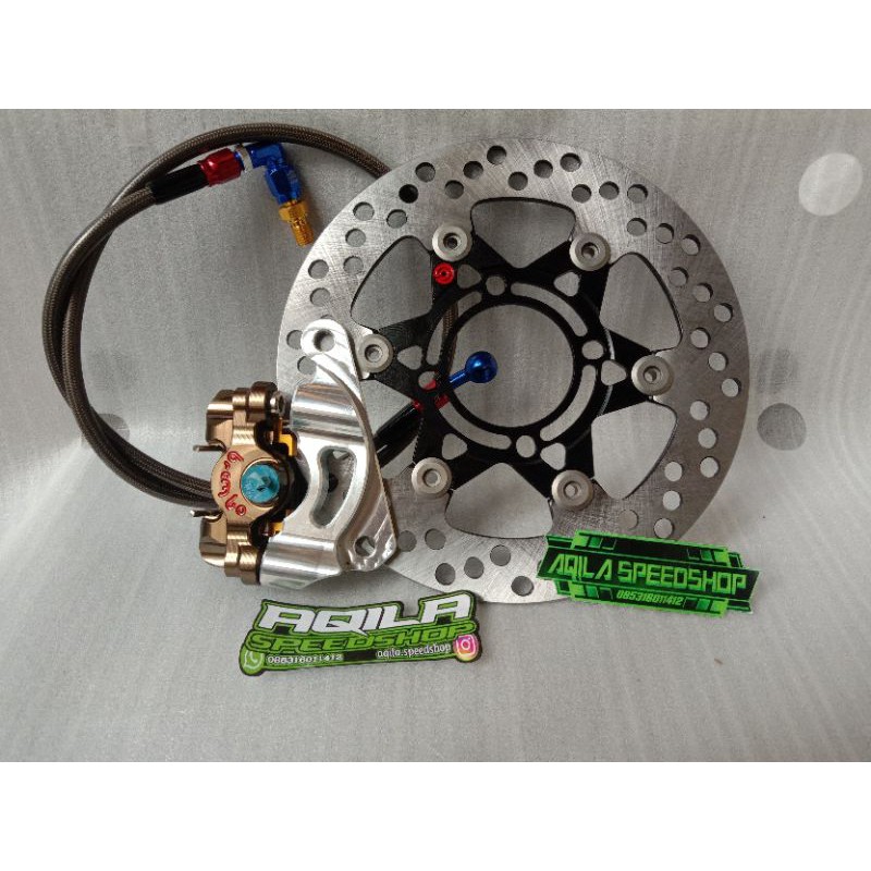 Kaliper Doraemon-Disc Brembo Rotor 220mm-Breket Doraemon Beat-Mio-Scoopy-Fino-Vario DLL