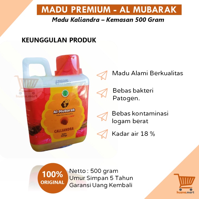 Madu Kaliandra Al Mubarak kemasan 500 gram Asli Murni