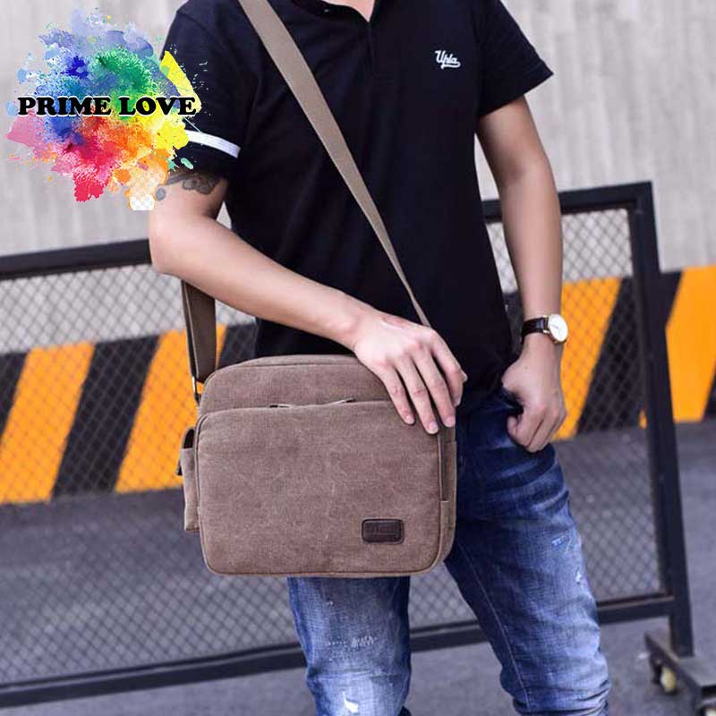 Tas Selempang Pria Kekinian Kanvas Gaya Casual Sling Bag Men - TP02