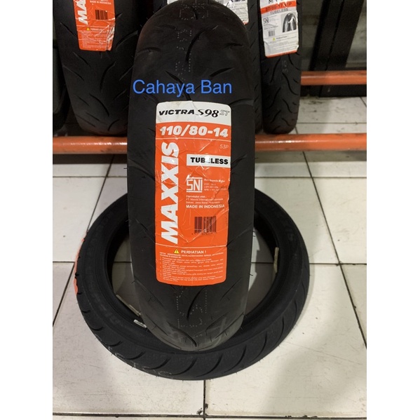 BAN LUAR MOTOR MATIC U 100/80-14 MAXXIS VICTRA TUBLES