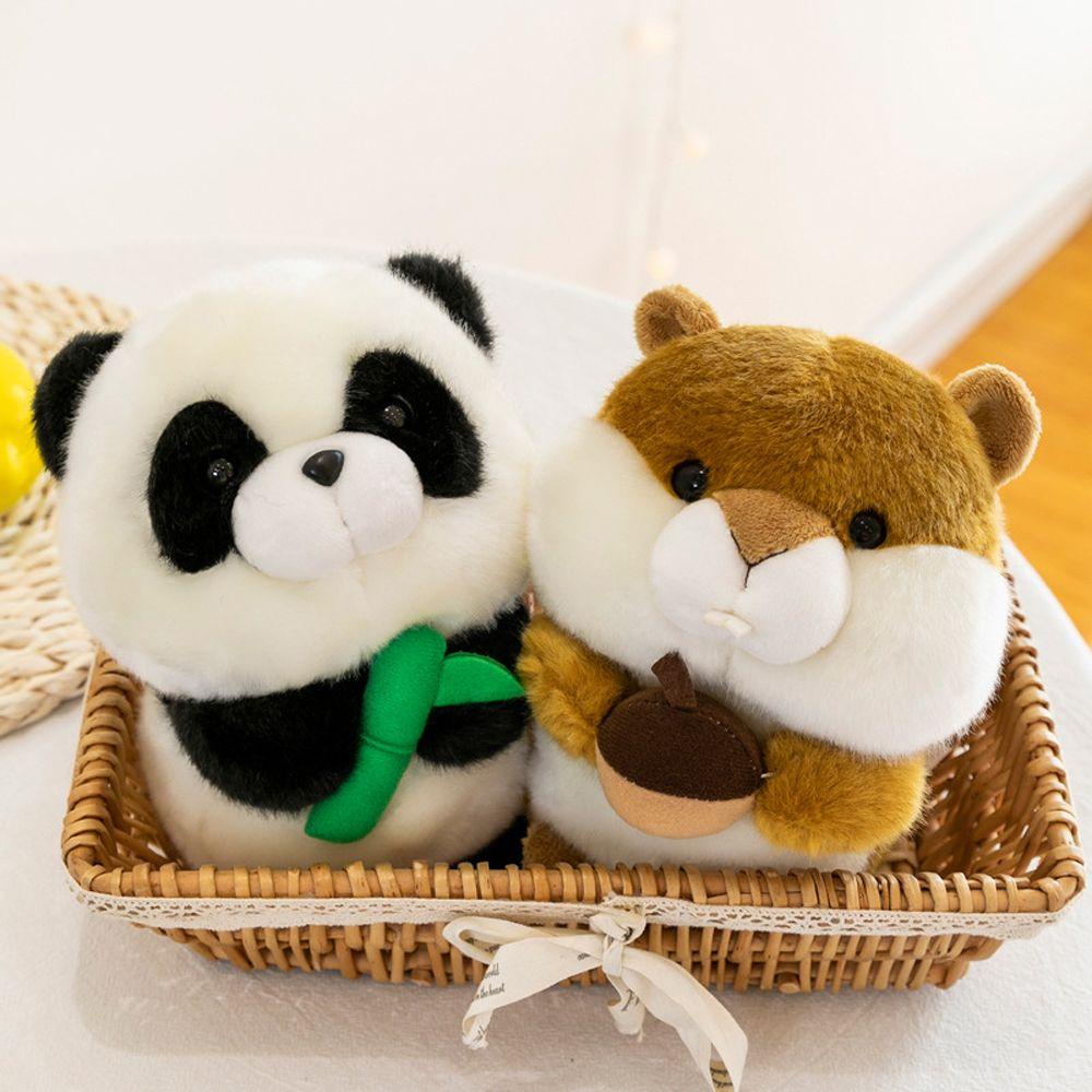 Quinton Panda Plush Doll Mini Lucu 1PC Hewan Kecil Dekorasi Rumah Boneka Hewan Kucing Plushie Masa Kini Tupai Panda Mainan Mewah