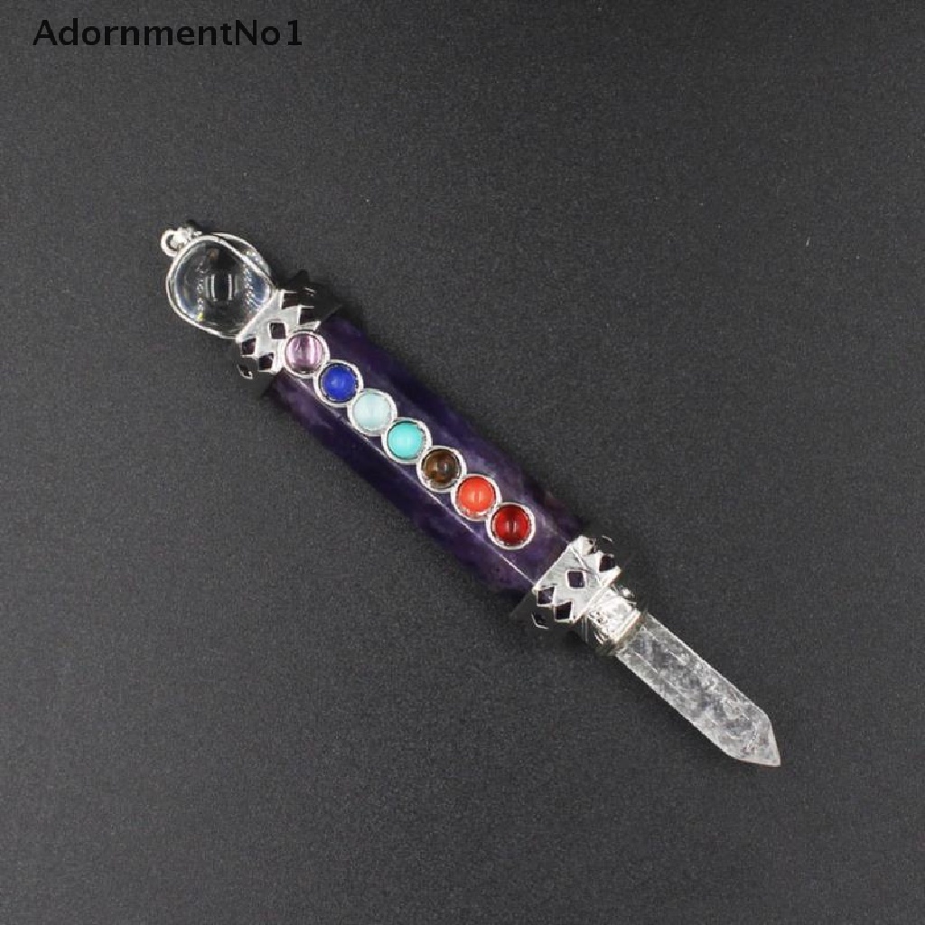 [AdornmentNo1] 7 Chakra Divination Pendulum for Dowsing Crystal Quartz Pendulums Natural Stone [new]