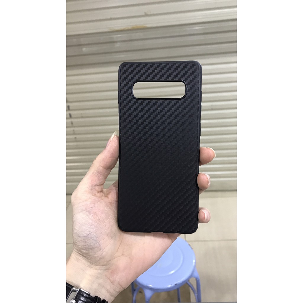 Slim case carbon anti panas black for samsung s10 plus