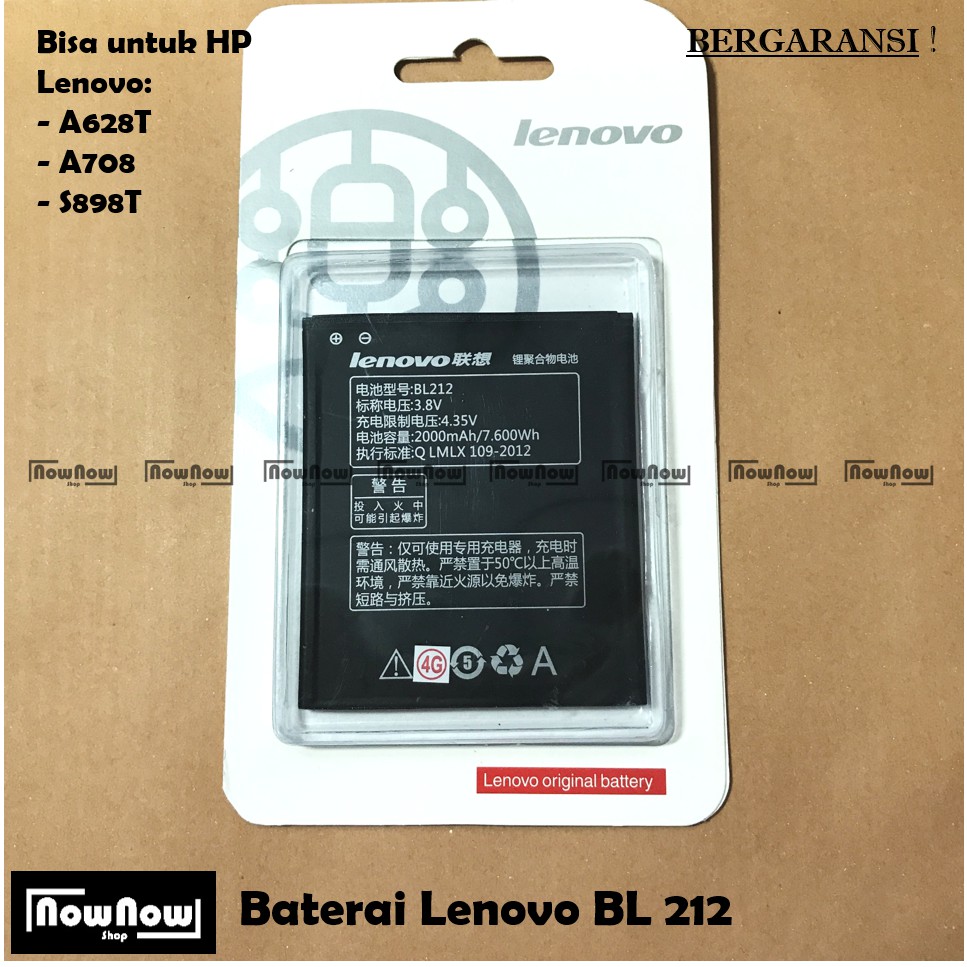 Baterai Lenovo A628T - A708 - S898T BL212 Original Batre Battery