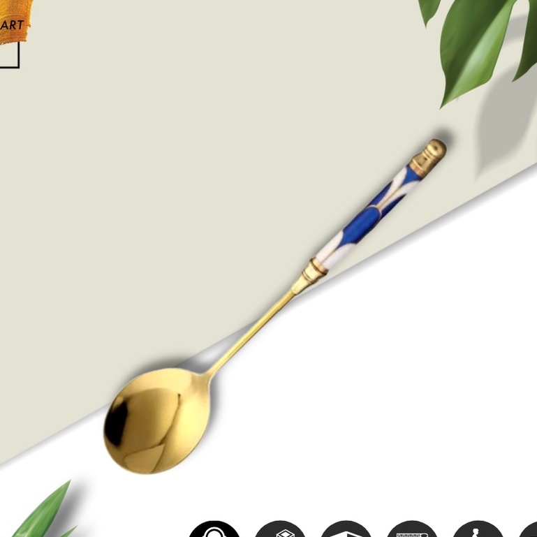 SENDOK TEH - KOPI - DESERT ARABIC STYLE GOLD PLATE