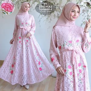 Tk Maxi Brukat Nawara PINK, BIRU, KUNING, DUSTY, COCO, TOSCA 6 WARNA