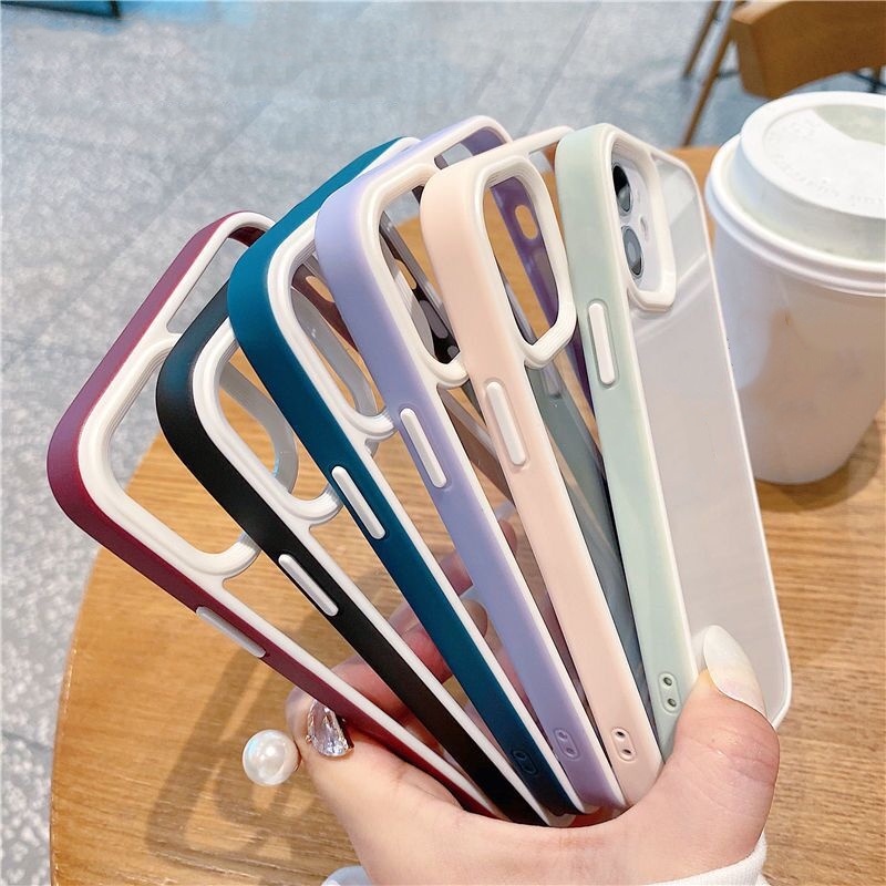 Soft case tpu Transparan Anti Jatuh shockproof Cover Iphone 11 12 13pro Max X XS XR XSMAX 7 8plus