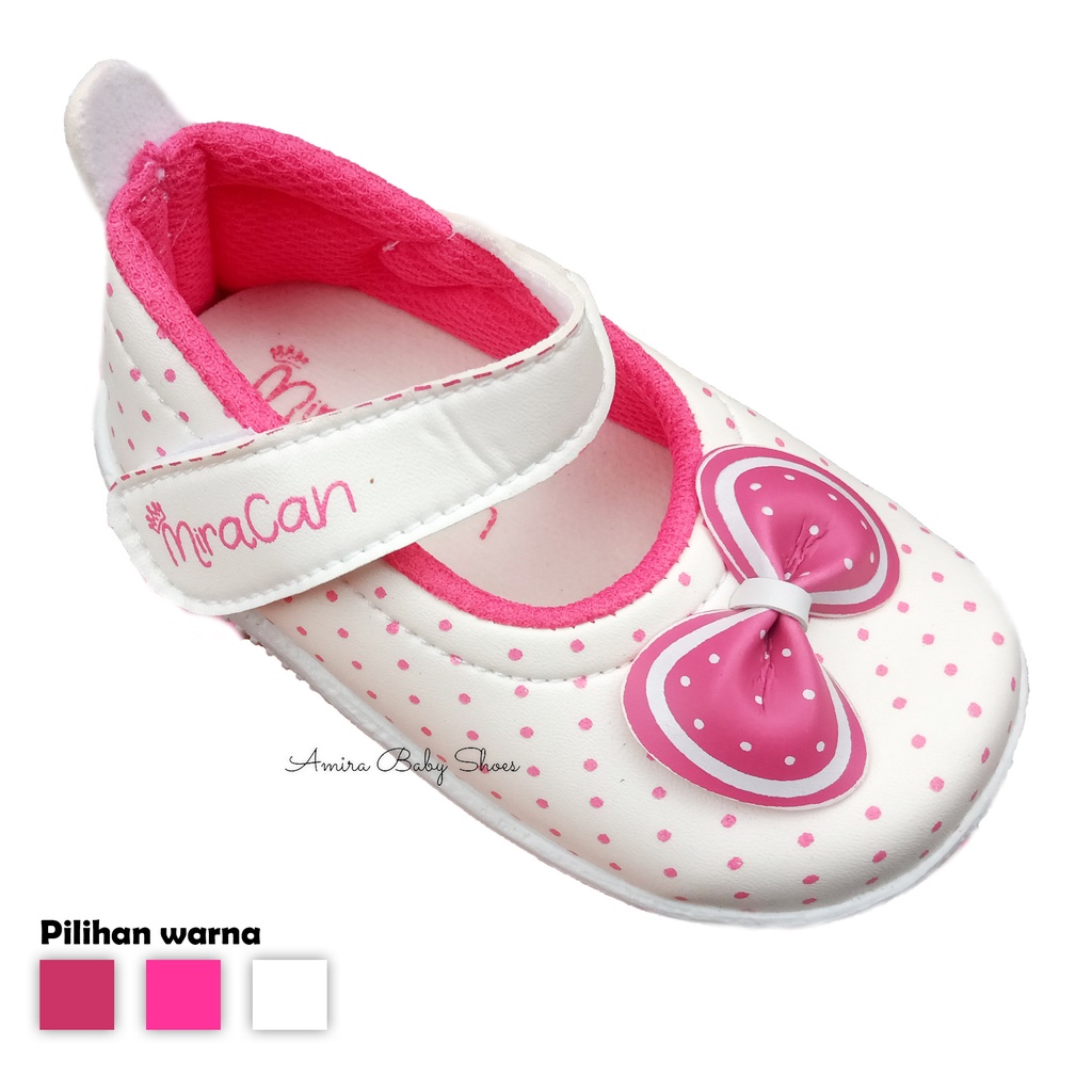 Sepatu anak bayi perempuan bunyi cit-cit motif polkadot