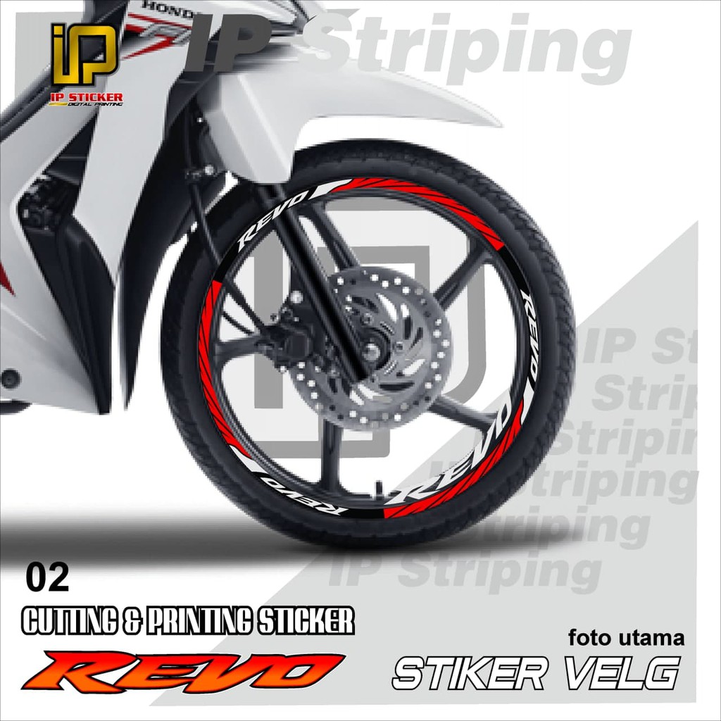 REVO sticker velg REVO motor honda motor sticker velg variasi Racing REVO.02(cod) stiker velg motor