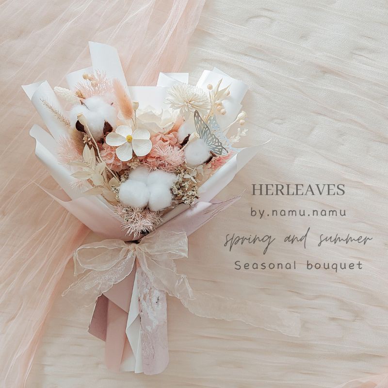 [by.namu.namu] - Dried Flower Bouquet - Preserved Flower Bouquet - Graduation Bouquet - Buket bunga 