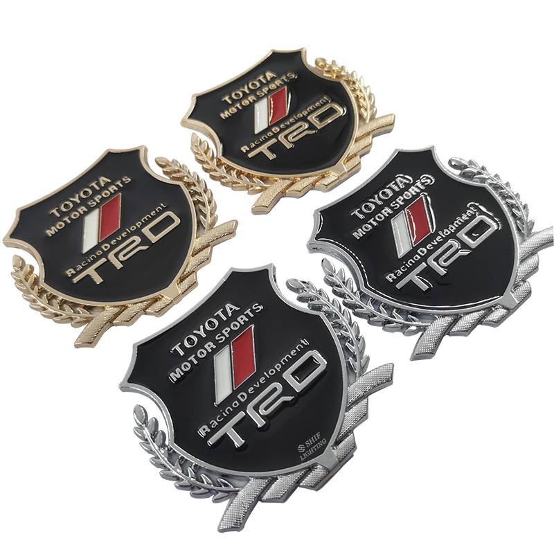 2 X Metal TRD Motorsports Logo Car Auto Side Window Decorative Emblem Badge Sticker Decal For TOYOTA