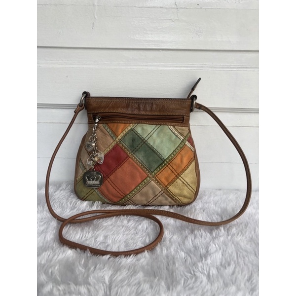 Fossil Patchwork Sling Bag Preloved