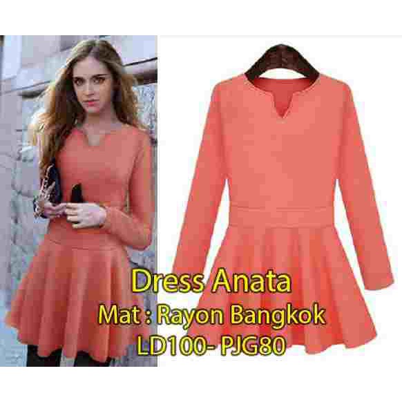 [Dress Anata Rayon Bangkok SW] Dress Wanita Rayon Bangkok Salem